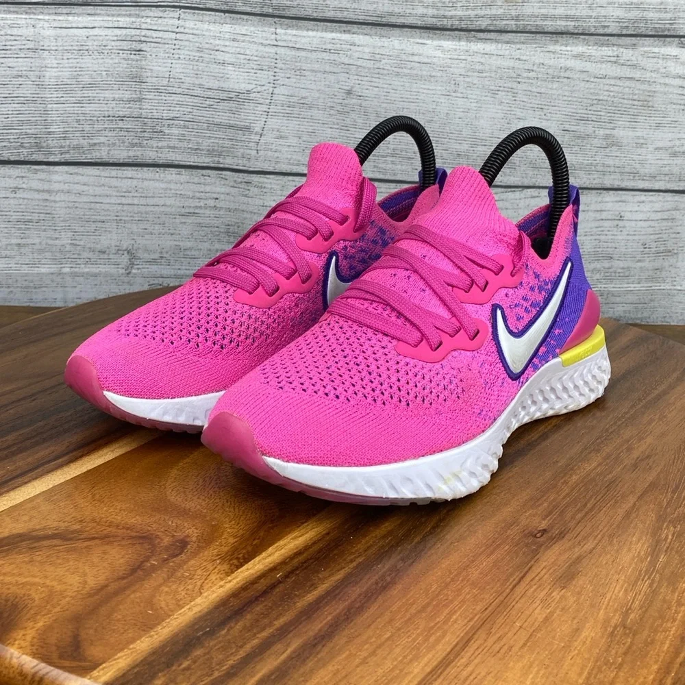 Nike Epic React Flyknit 2 Laser Fuchsia Pink Running Shoe CK0821-600 Women’s 6